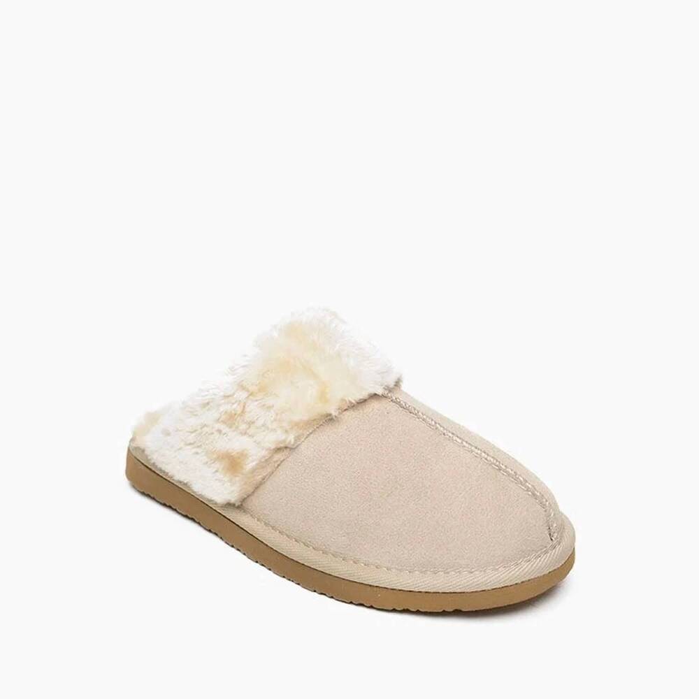 NEW MINNETONKA women's chesney scuff slippers in stone